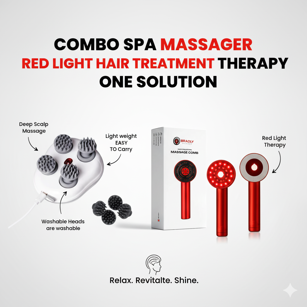 Effora's 3-1 Red Light Therapy Scalp Massager | 6 Months Warranty