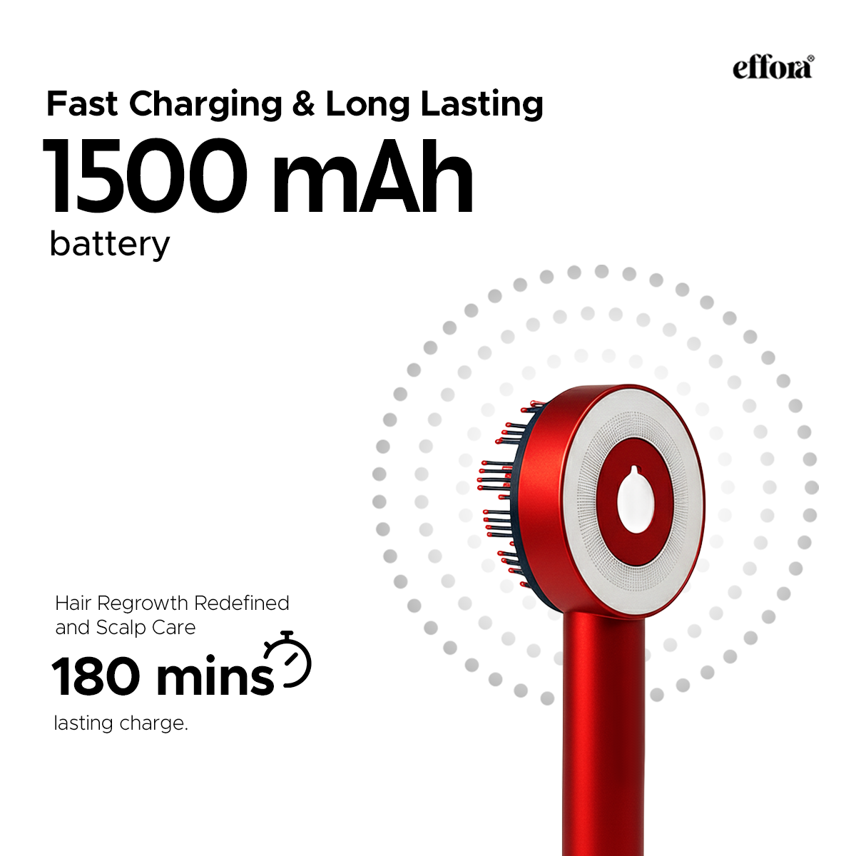 Effora's 3-1 Red Light Therapy Scalp Massager | 6 Months Warranty